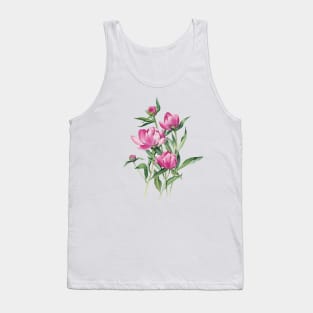 Watercolor peonies illustration Tank Top